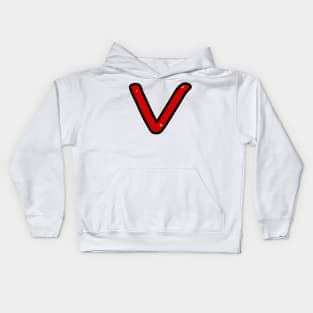 Letter V. Name with letter V. Personalized gift. Abbreviation. Abbreviation. Lettering Kids Hoodie